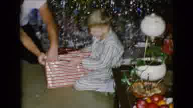 Clarksdale Arizona USA (1968): Little Boy Opening A Christmas Present In His