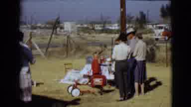 Clarksdale Arizona USA (1968): People Have A Birthday Party In A Field With Small