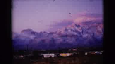 Clarksdale Arizona USA (1968): Slow Panning Shot Of A Snow Covered Mountain In The