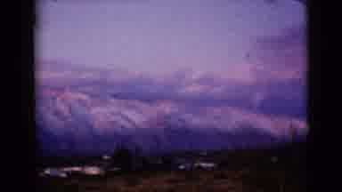 Clarksdale Arizona USA (1968): Mountain Peaks Covered In Dusty White Snow On A