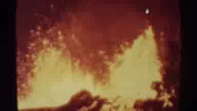Mauna Ulu Hawaii (1971): View Of Red And Yellow Boiling Molten Lava From Volcano