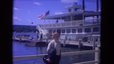 Mississippi River USA (1972): Woman In Front Of Passenger Boat Preparing To Set