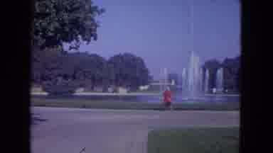 Lincoln Park Illinois USA (1972): A Woman Standing In Front Of Fountain At The