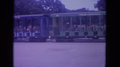 Colby Wisconsin USA (1972): Green And Blue Children's Train Ride Driving Across