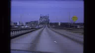 Fort Wayne Indiana (1973): Approaching View Of Bridge And City Skyline On A Clear
