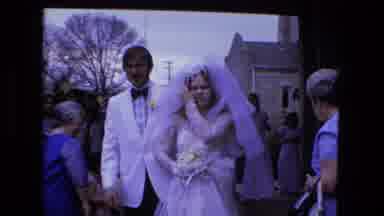 Fort Wayne Indiana (1973): A Couple That Just Got Married Passing Through A Crowd
