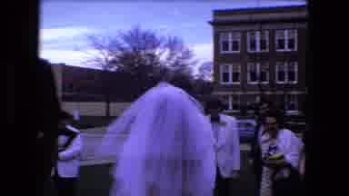 Fort Wayne Indiana-1973: Bride And Groom Walking To Their Car After Their Wedding