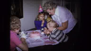 Fort Wayne Indiana (1973): Mid Twentieth Century Family Celebrating Birthday At