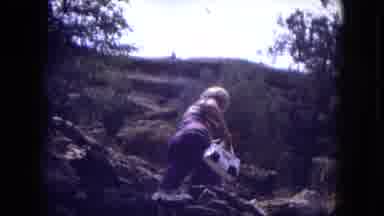 Gila National Forest New Mexico (1973): A Lady Is Taking A Hike In The Woods On A