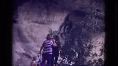 Gila National Forest New Mexico (1973): Small Family Group Enjoying Hike In Canyon