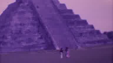 Mexico City (1973): Tourists Walk Up To The Large Temple And Prepare To Walk Up