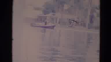 Orlando Florida USA (1974): View Floating Around On A Pond With A Boat And Ducks