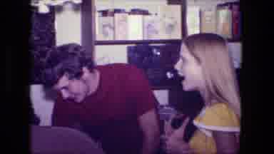 Fort Wayne Indiana (1974): Blonde Woman In Chair With Glasses Counting Items Off