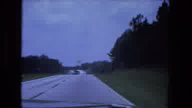 Fort Wayne Indiana (1974): Driving On An Interstate With Not Many Cars With Green