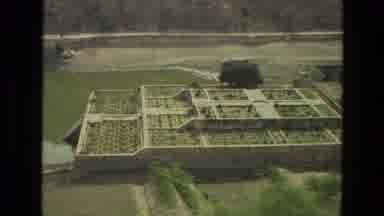 India (1974): A Natural Quiet Scene With A Pond And An Architecture In An Area