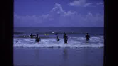 Fort Wayne Indiana (1974): Group Of People Playing And Swimming In The Waves Of