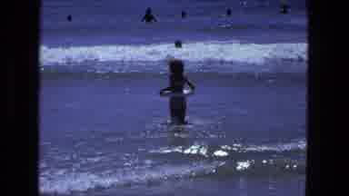 Fort Wayne Indiana (1974): Child Enter The Sea With His Mother On A Typical Summer