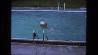 Fort Wayne Indiana (1974): Girl Swimming In Outdoor Pool With Ball