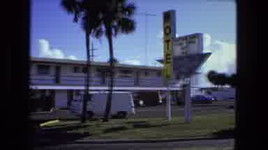 Fort Wayne Indiana (1974): Driving Down The Highway And View Of A Hotel With A