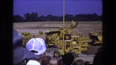 Fort Wayne Indiana (1974): Heavy Machinery In A Dirt Pit Circle And Move In Unison