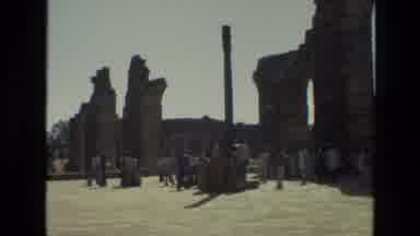 India (1974): Camera Captures The Ancient Building Remains And The Many Tourists