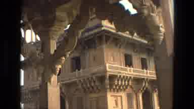 India (1974): Internal View Of Temple With Original Architecture That Refers To