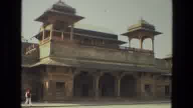 India (1974): An Old Dome Shaped Monumental Structure With Visitors