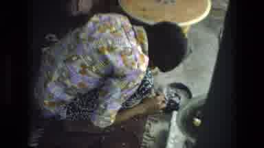 India (1974): Woman Carving Or Creating Some Kind Of Craft Or Tool