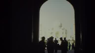 India (1974): View Of The Taj Mahal With Tourist And People Walking Around