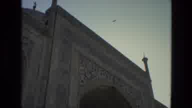 India (1974): Bird Flying Above Old Mosque