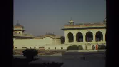 INDIA-1974: A Beautiful White Palace With Arches And Columns At A Historical Site