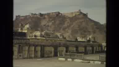 India (1974): Dilapidated Buildings Or Ruins On A Mountainside