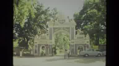 India (1974): Compilation Of Shots Featuring Two Garden Arches And A Waterside
