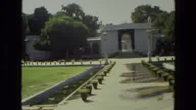 India (1974): Looking At A Park Or Garden With Pillars Plants And Small Pools Of