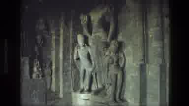 India (1974): Ancient Rock Walls With Statues Built Inside Them Depicting Various
