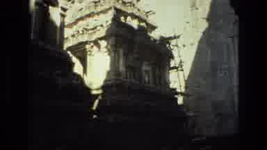 India (1974): Magnificent Ancient Stone Ruins Are Seen With Carvings In The Face