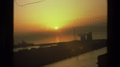 India (1974): Sunset Over Coastal Port Panning To Ancient Temple Surrounded By
