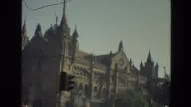 India (1974): Imposing Medieval Castle On A Wide Avenue Of A City With Its Clock