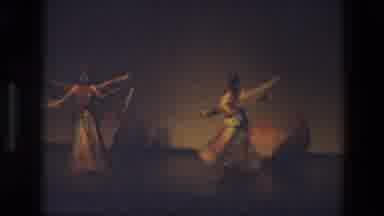 India (1974): Three Dancer On A Stage With Long Scarves And Dresses Twirling In