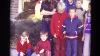 Lincoln Nebraska (1974): Group Of Kids And Teens Standing Together Waving And