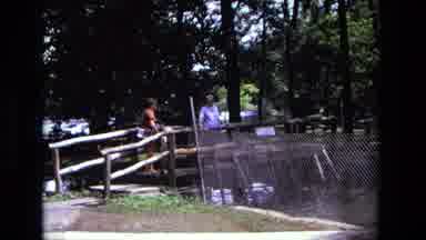California USA (1975): Family With Child And Grandmother Cross Small Wooden Bridge
