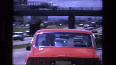 Fort Wayne Indiana (1976): Highway Car Traffic Fast Red Blue Green Truck Signs