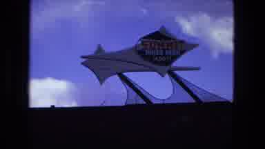 Fort Wayne Indiana (1976): Sign Above Rocky Mountain Top Blue Skies Green Bottom