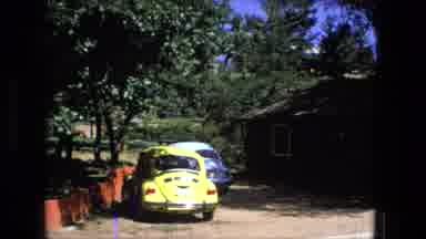 Fort Wayne Indiana (1976): Retro Cars Parked Along Dirt Road Under Shadows From