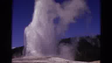 Yellowstone Park Wyoming (1967): Group Of People Watching A Geyser In Action