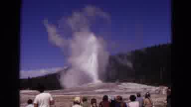 Yellowstone Park Wyoming (1967): Old Faithful Geyser Blowing Water Into The Air