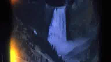 Yellowstone Park Wyoming (1967): Waterfall In The Mountains
