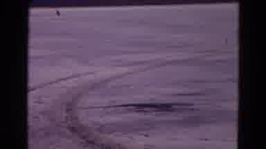 Yellowstone Park Wyoming-1967: Tire Tracks Visible Across A Long Open Snow