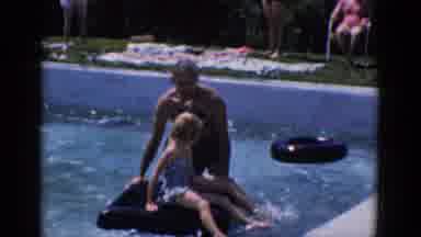 Albany Ney York (1968): Lots Of People Playing In And Around An Outside Pool