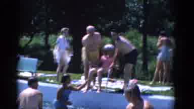 Albany Ney York (1968): People Gathered At A Swimming Pool On A Sunny Day